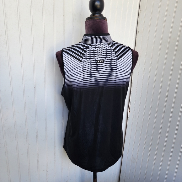 Jamie Sadock Sleeveless Zip Golf Top Pink Black Print Stretch Performance L - Picture 6 of 12